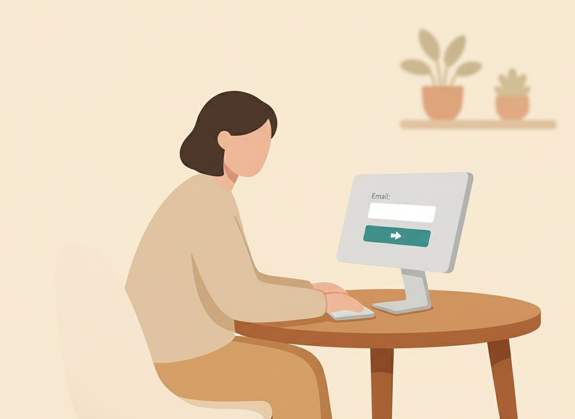 Person signing up for a private support account