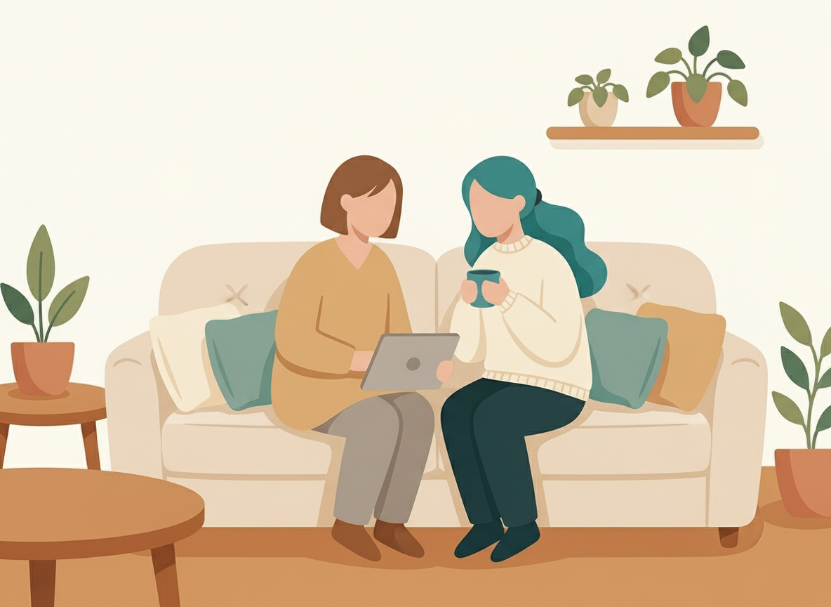 Two people in a supportive conversation