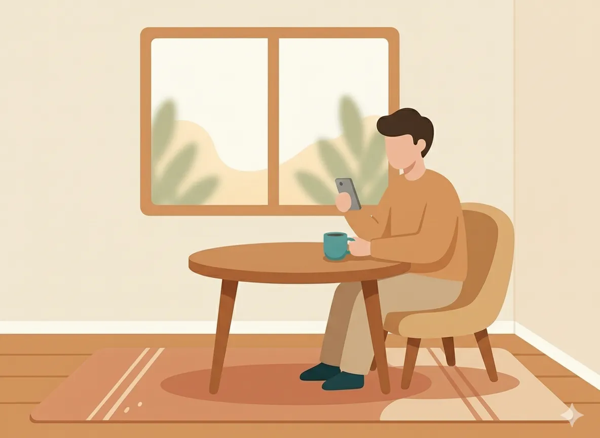 Person journaling symptoms at a kitchen table